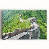 Black and white stretched canvas of the Great Wall of China, ideal for kitchen wall art or bedroom ambiance.