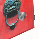 Large acrylic print of Shanghai skyline in muted gray and blue tones, ideal for dining room art.