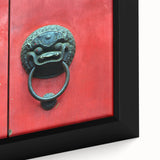 Close-up of textured black wall art featuring a colorful Shanghai cityscape on a framed canvas, ideal for living room decor.