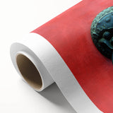 Art deco poster of Shanghai skyline in pastel shades on rolled canvas, ideal for nursery wall art.