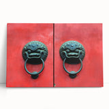 Black and white photograph of Shanghai skyline on stretched canvas, suitable as large kitchen wall art.