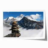 Rolled print of a Tibetan landscape with vibrant green fields and distant mountains, ideal for dining room wall art.