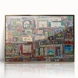 Large art print of a serene Georgian landscape in muted earth tones, framed in acrylic, ideal for modern art wall decor.