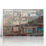 Acrylic print of a serene Georgian landscape in soft pastel shades, framed in white, suitable for modern nursery decor.