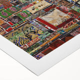 Art deco poster featuring the Tbilisi skyline in muted earth tones on rolled canvas, ideal for dining room decor.