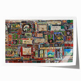 Rolled print of a serene Georgian landscape with lush greenery and soft floral elements, ideal for art wall dining room.