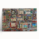 Large black and white stretched canvas of Asian scenery, ideal for kitchen wall art or bedroom ambiance.