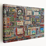 Panoramic view of the Georgia landscape on a large stretched canvas, featuring earthy green and brown tones.