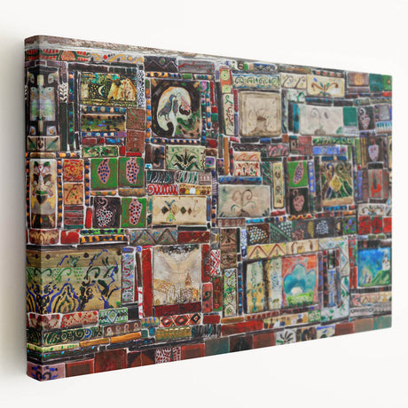 Panoramic view of the Georgia landscape on a large stretched canvas, featuring earthy green and brown tones.