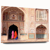 Acrylic print of a serene Indian landscape in soft earth tones, ideal for dining room decor.