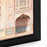 Black wall art featuring a textured, colorful Indian landscape on a framed canvas, ideal for living room decor.