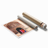 Extra large rolled canvas print featuring a vibrant floral scene in India.