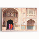 Black and white large art print of an Indian landscape on stretched canvas, ideal for kitchen wall art.