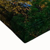 Large art depicting an Indonesian landscape in black and white on stretched canvas, suitable for bedroom decor.