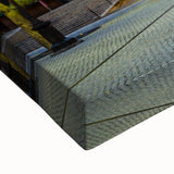 Large art of a black and white Japanese landscape on stretched canvas, ideal for bedroom wall decor.