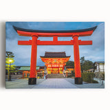 Black and white large art print of Kyoto scenery on stretched canvas, ideal for kitchen wall art.