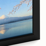 Extra large framed canvas featuring a textured depiction of Mount Fuji, with black and colorful art elements.