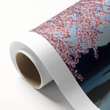 Art Deco style poster of Mount Fuji with pastel shades on rolled canvas, ideal for nursery wall art.