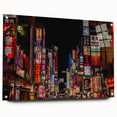 Acrylic print of Tokyo skyline in muted gray and blue tones, suitable for bedroom or dining room decor.