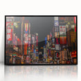 Large abstract wall art featuring a Tokyo cityscape in black and white on a framed acrylic.