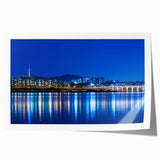 Extra large rolled print of Seoul scenery with soft pastel shades, ideal for art wall dining room.