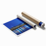 Extra large rolled print of Seoul scenery with vibrant floral elements, ideal for classy bathroom wall art.