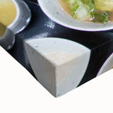 Large art of a black and white Korean landscape on stretched canvas, ideal for bedroom wall decor.