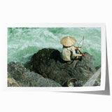 Extra large rolled print of a Laos scenery with vibrant green and blue tones, ideal for art wall dining room.