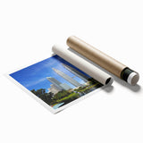 Extra large rolled print of a Malaysian scenery featuring vibrant floral elements, ideal for classy bathroom wall art.