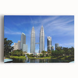 Large black and white stretched canvas of Malaysian scenery, ideal for kitchen wall art.