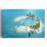 Black and white photo of Maldives scenery on large stretched canvas, suitable for kitchen wall art.