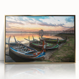 Framed acrylic print of a serene Myanmar landscape in earthy tones, ideal for modern art wall decor.