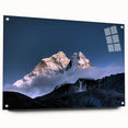 Acrylic glass print of Mount Everest, featuring muted earth tones, ideal for bedroom or dining room decor.