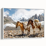 Vintage poster art of a scenic Pakistani landscape on a large framed canvas.