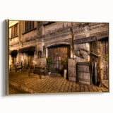 Framed canvas depicting a vintage-style Philippine landscape in black and gold tones, ideal for bedroom wall art.