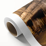 Art deco poster of a serene Philippine landscape in soft pastel shades, rolled canvas, ideal for nursery wall art.