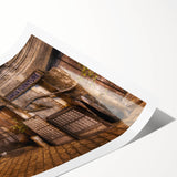 Extra large wall art featuring line art flowers in monochrome, rolled print format, ideal for large living room decor.