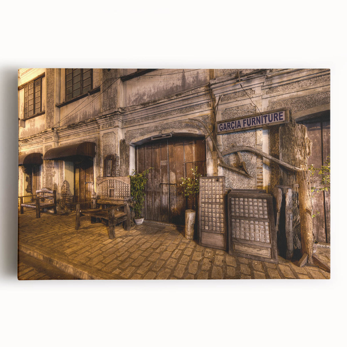 Black and white photograph of a Philippine landscape on large stretched canvas, ideal for kitchen wall art.