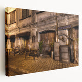 Stretched canvas depicting a serene Philippine landscape in soft green and blue tones, suitable for kitchen wall art.