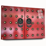 Acrylic print of a large abstract depiction of the Singapore skyline in muted gray and blue tones.