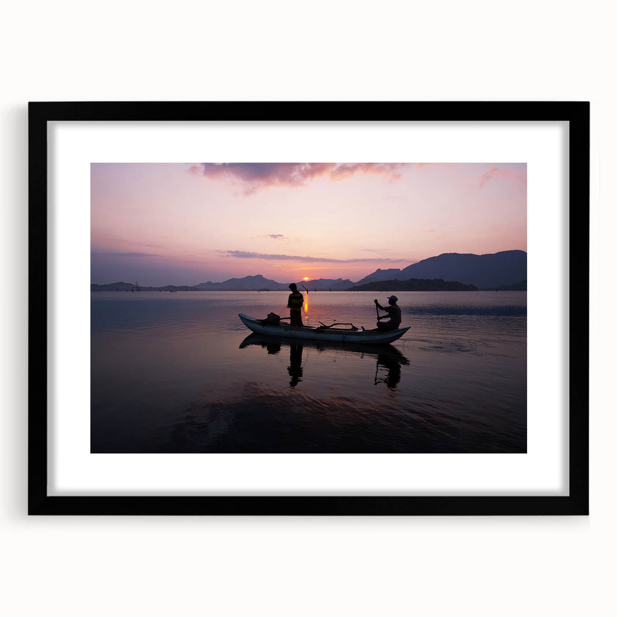 Abstract art print of colorful, textured scenery inspired by Sri Lanka on a large framed canvas, ideal for living room decor.