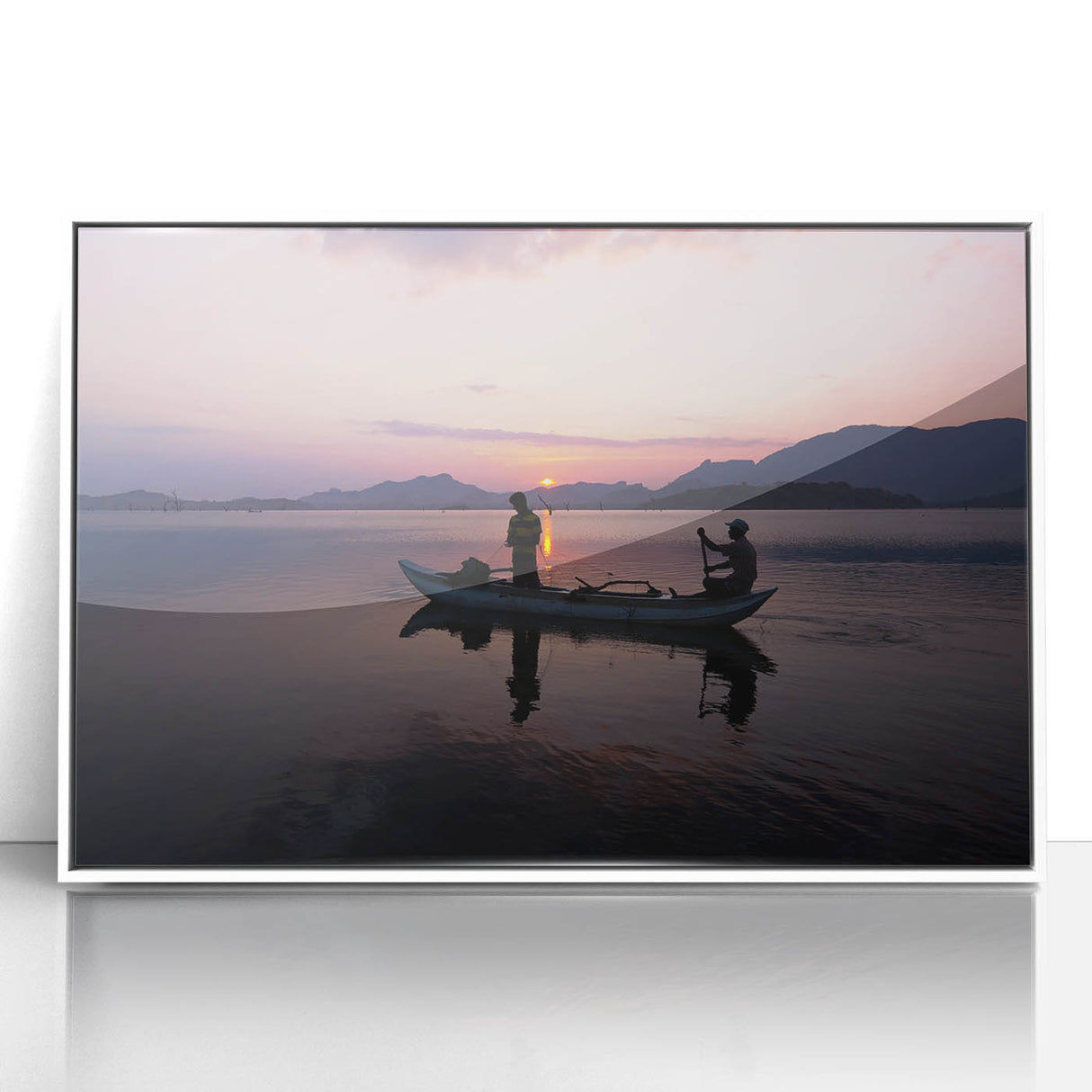 Framed acrylic print of a serene Sri Lankan landscape in soft pastel shades, ideal for modern nursery decor.