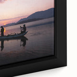 Extra large black wall art of Sri Lankan scenery on framed canvas, featuring textured.