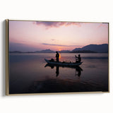 Framed canvas wall art depicting a vintage-style Sri Lankan landscape in muted gold and black tones, ideal for bedroom decor.