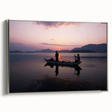 Framed canvas of a vintage-style Sri Lankan landscape with vibrant colors and black accents, ideal for living room decor.