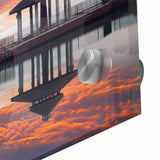 Large abstract art print of a Taiwanese landscape in muted earth tones on acrylic glass, ideal for dining room art.