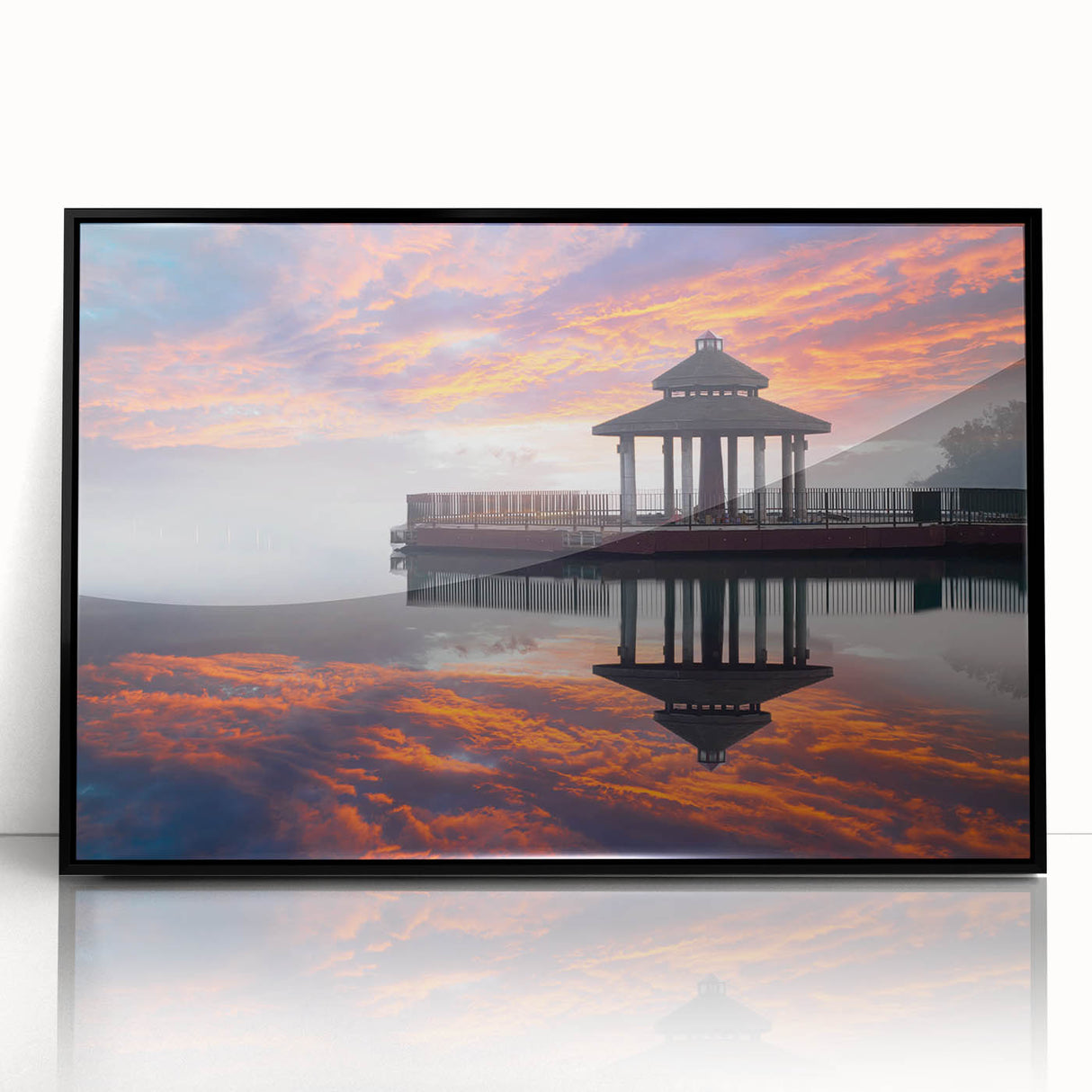 Large abstract wall art depicting a stylized Taiwan scenery in muted earth tones on a framed acrylic.