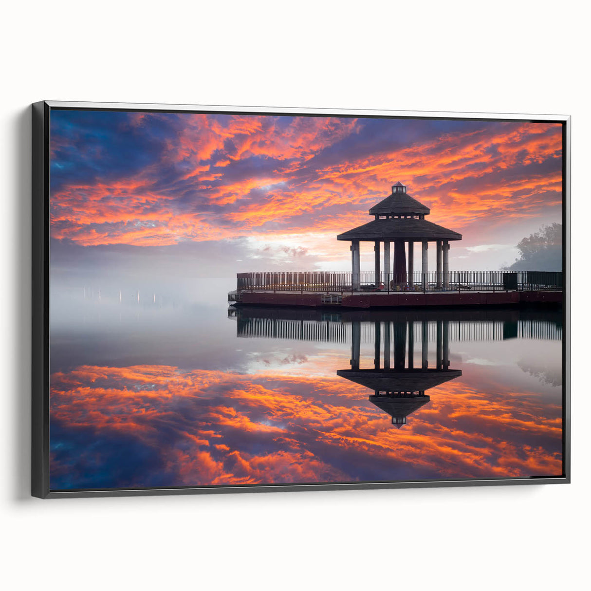 Black and white wall art of a Taiwanese landscape, vintage poster style on framed canvas, suitable for bedroom decor.