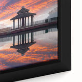 Extra large framed canvas featuring a textured, colorful art of a Taiwanese landscape in black, ideal for living room decor.