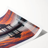 Extra large wall art featuring line art flowers in muted earth tones on a rolled print, ideal for large living room decor.